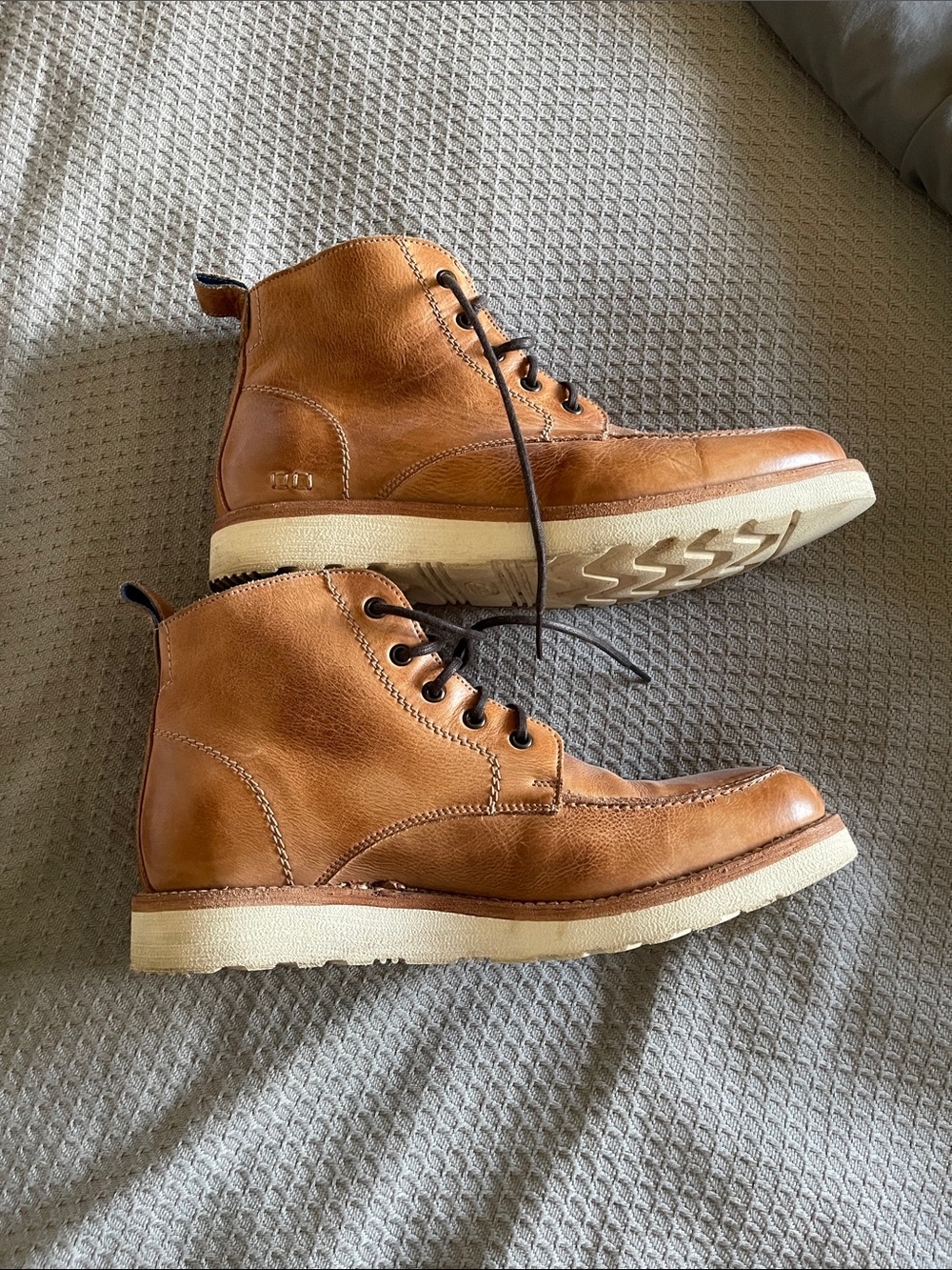 BED|STU Men's Tan Rustic leather Lincoln boots - Picture 1 of 12